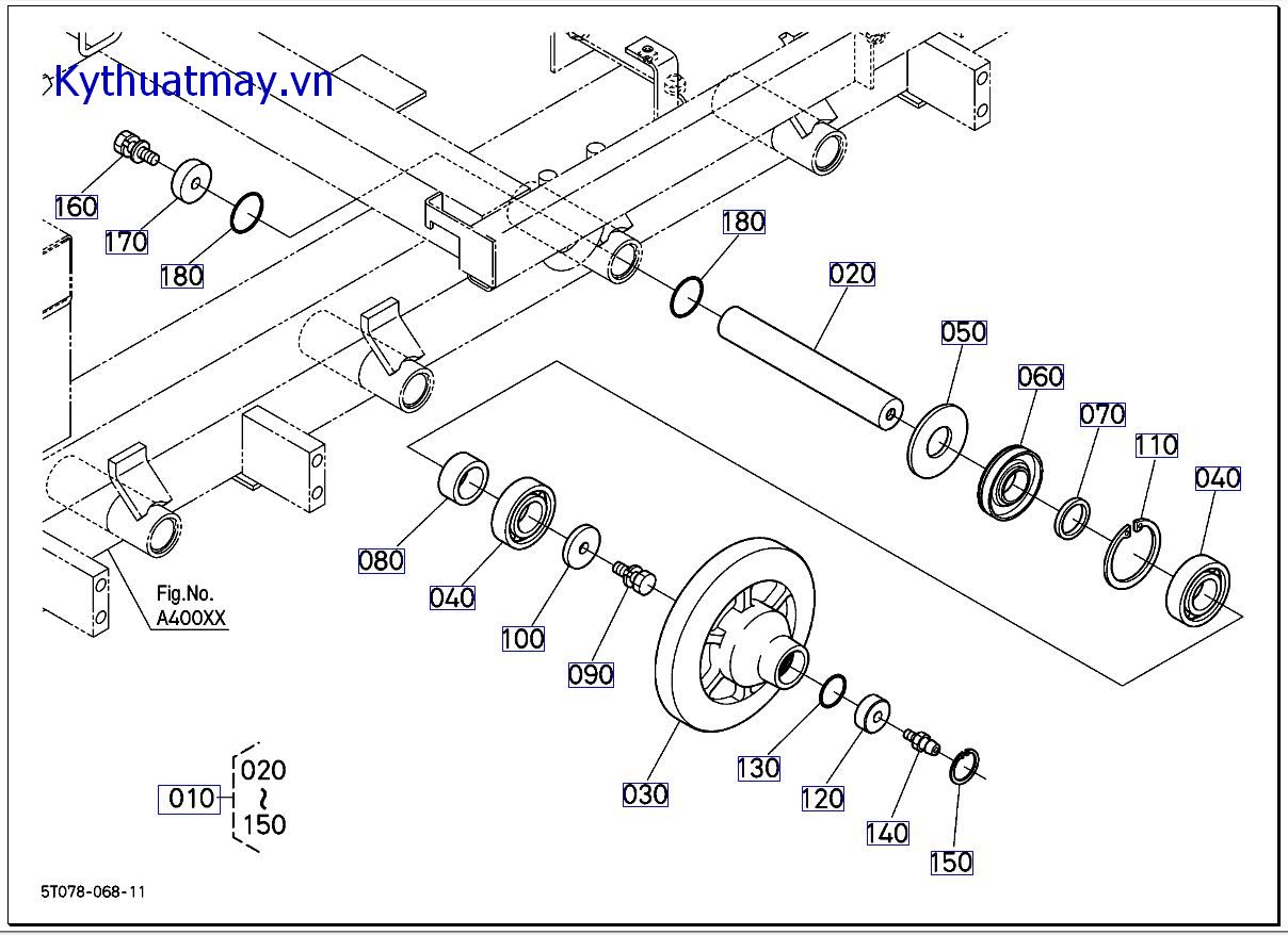 Ống lăn truyền động tay trái